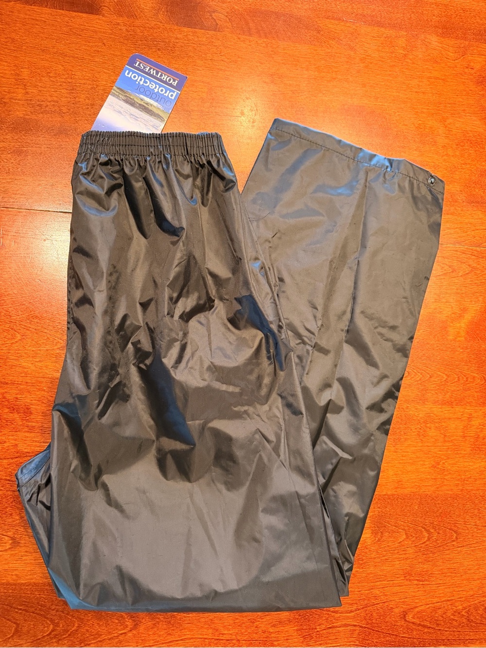 Men's Black Waterproof Rain Pants - Lightweight Outdoor Shell